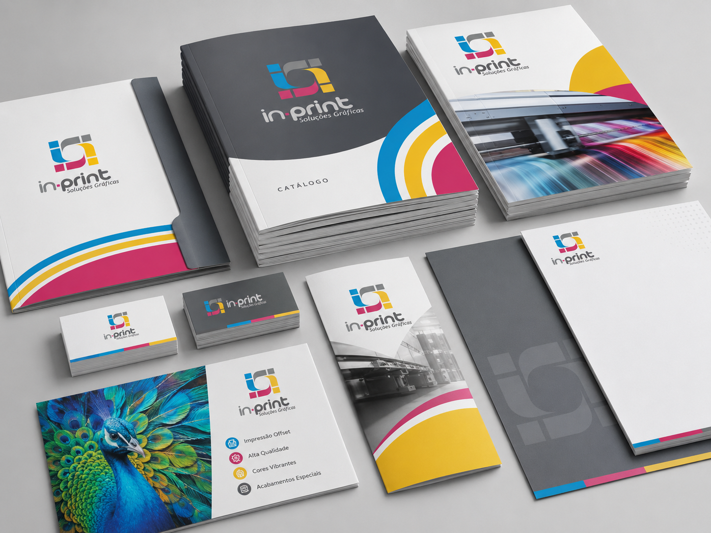Materiais gráficos de impressão digital e em off-set personalizados da InPrint